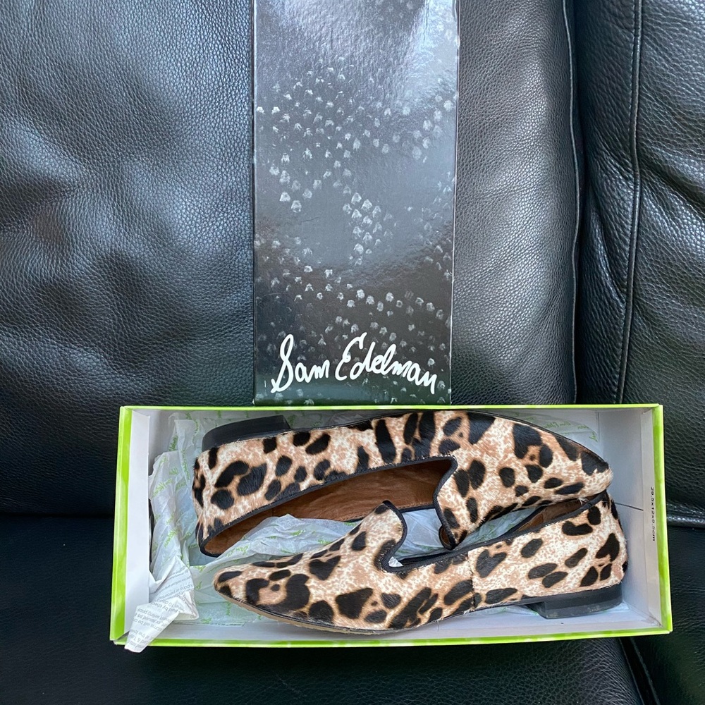 Sam Edelman Alvin Snow Leopard Calf Hair Cheetah Loafer - Picture 3 of 6